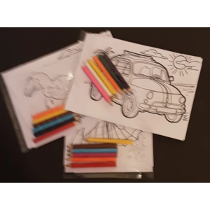 Colouring Pack 4 x A5 sheets plus 4 half size colouring Pe..