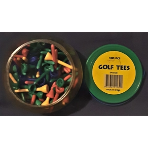 Golf tees Jar of 100 Coloured