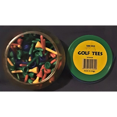 Golf tees Jar of 100 Coloured title=