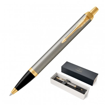 Parker IM Brushed Stainless Chrome Trim Pen title=