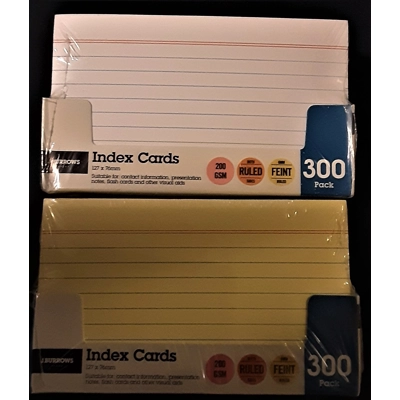 Index Cards 127 x 76 Pack of 300 title=