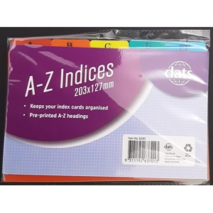 A-Z Index Card Indicies 203mm x 127mm