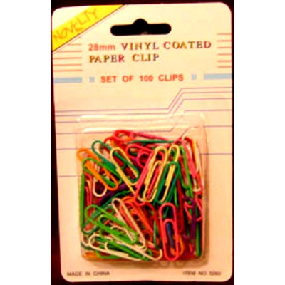 Paper Clips Coloured Pack of 100 title=