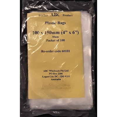 Plastic Bags 100 x 150mm Pack of 100 title=