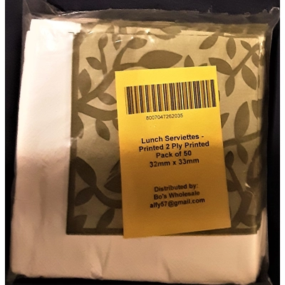 Serviettes Lunch 2 Ply Printed title=