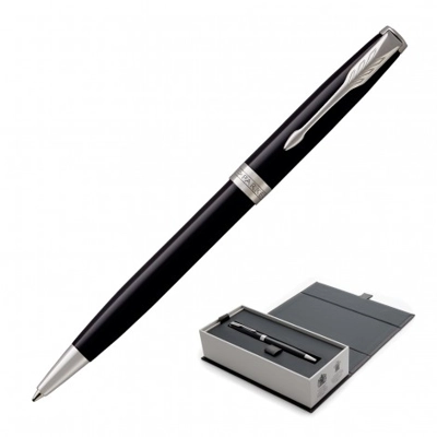 Parker Sonnet Lacquer Palledium Black CT Pen title=