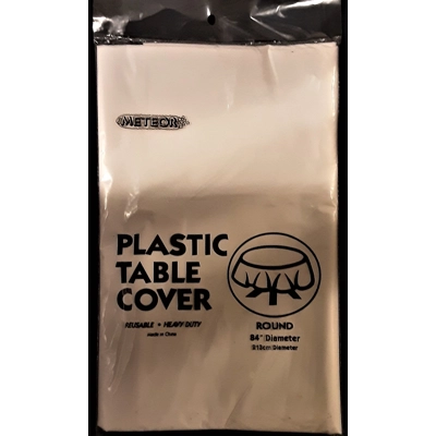Table Cover Round 213cm White Plastic title=