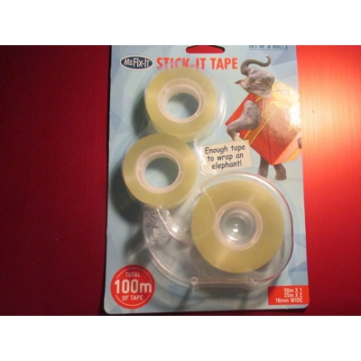 Clear Tape 100 meters x 18 mm with Dispenser title=