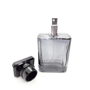 30ml Empty Glass Perfume Spray Bottle Rectangular Transparent Grey