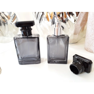 30ml Empty Glass Perfume Spray Bottle Rectangular Transparent Grey