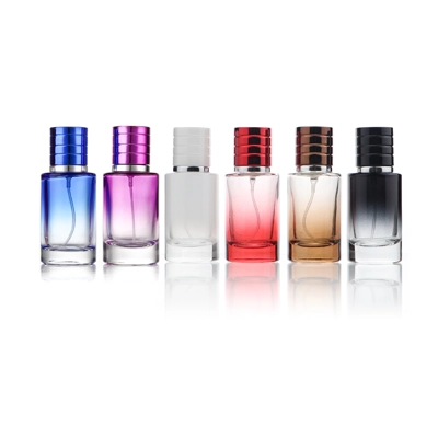 30ml Glass Perfume Bottle Gradient Empty Cylindrical Bottle Fine Mist Atomiser title=