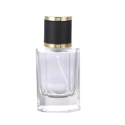 40ml Empty Glass Perfume Spray Bottle Atomiser Refillable Black-Gold Cap title=