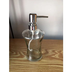 300ml Empty Glass Pump Bottle Liquid Dispenser Refillable