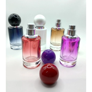 30ml Glass Perfume Bottle Gradient Empty Cylindrical Bottle Lux Round Ball Cap