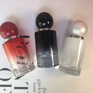30ml Glass Perfume Bottle Gradient Empty Cylindrical Bottle Lux Round Ball Cap