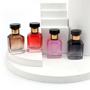 30ml Empty Glass Perfume Bottle - Octagon Cap, Transparent Colours