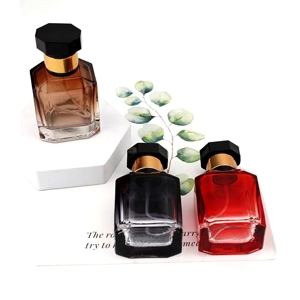 30ml Empty Glass Perfume Bottle - Octagon Cap, Transparent Colours