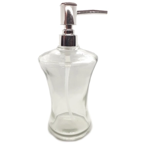 300ml Empty Glass Pump Bottle Liquid Dispenser Refillable