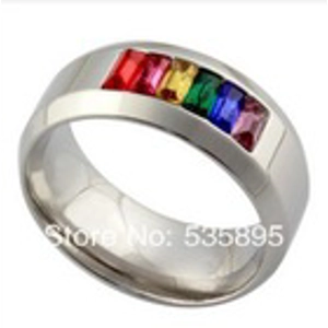 men's rainbow pride ring