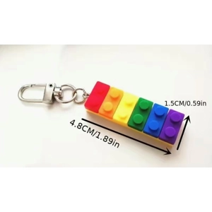 rainbow Lego key chain