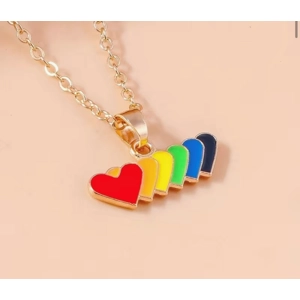 rainbow hearts necklace