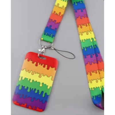 rainbow lanyard title=