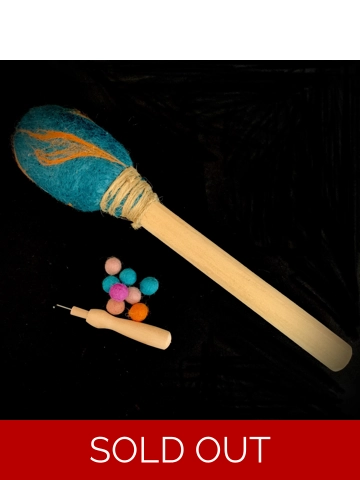 Teal Blaze Felted Drum ..