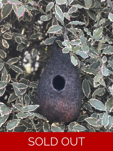 Dark Grey Felted Pod (B)