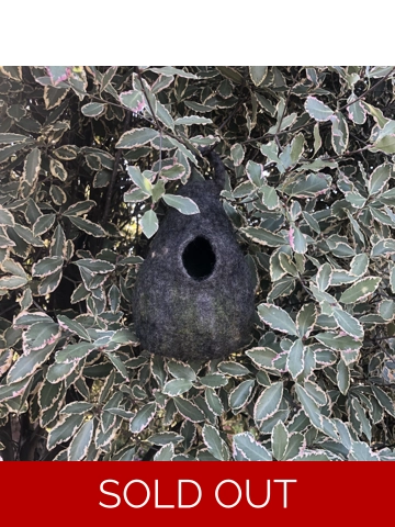 Dark Grey and Green Felted Pod