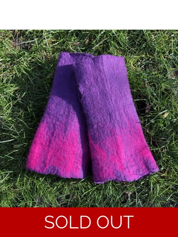 Bilberry Felted Wrist Warmers