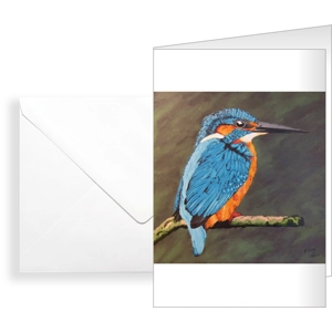 Kingfisher in Acrylics Card