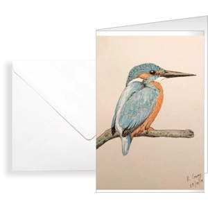 Kingfisher in Watercolour & Ink Card