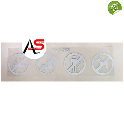 Strictly Prohibited Sign Decal Silver