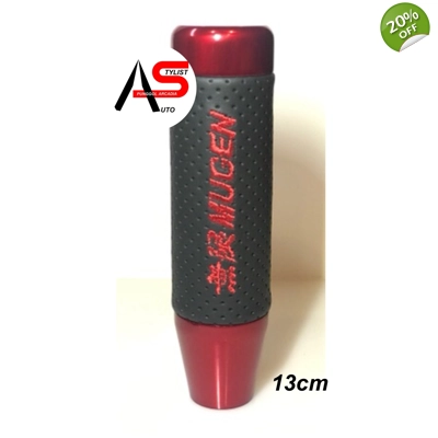 Gear Shift Knob Mugen Leather 13cm Red