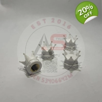 Tire Air Valve Cap Crown White