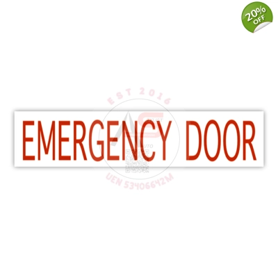 Emergency Door Sticker White
