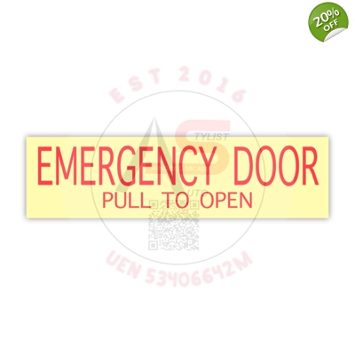 Emergency Door Pull To Open Sticker Transparent