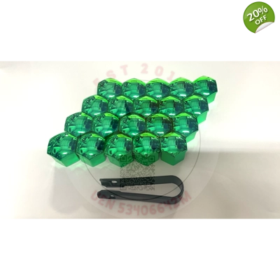 Wheels Nuts Cover Reflective Green