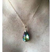 Rainbow teardrop necklace
