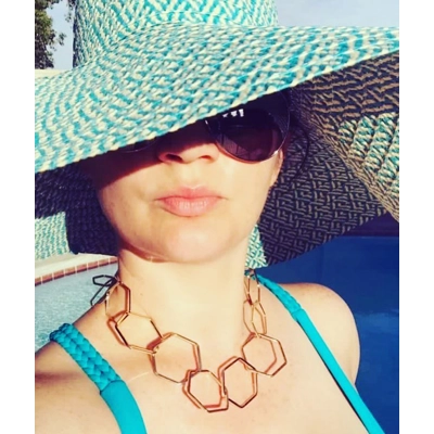 Gold Hexagon Necklace