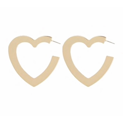 Gold Heart Hoop Earrings