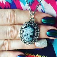 Skull cameo necklace