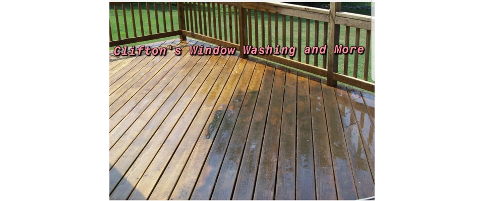 Deck soft pressure wash (Clifton's Window Washing and more)