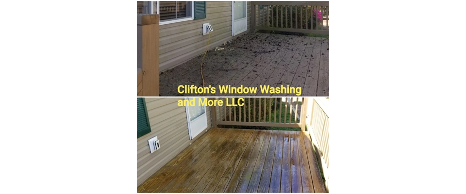 Deck soft pressure wash (Clifton's Window Washing and more)