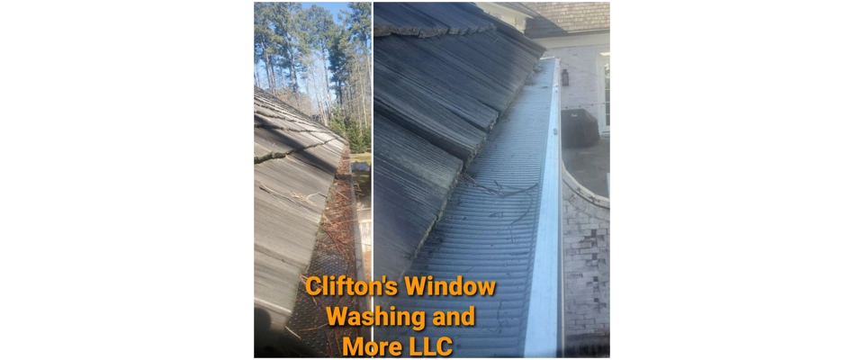 Gutter cleaning, Gutter guard installation (Clifton's Window Washing and More LLC)