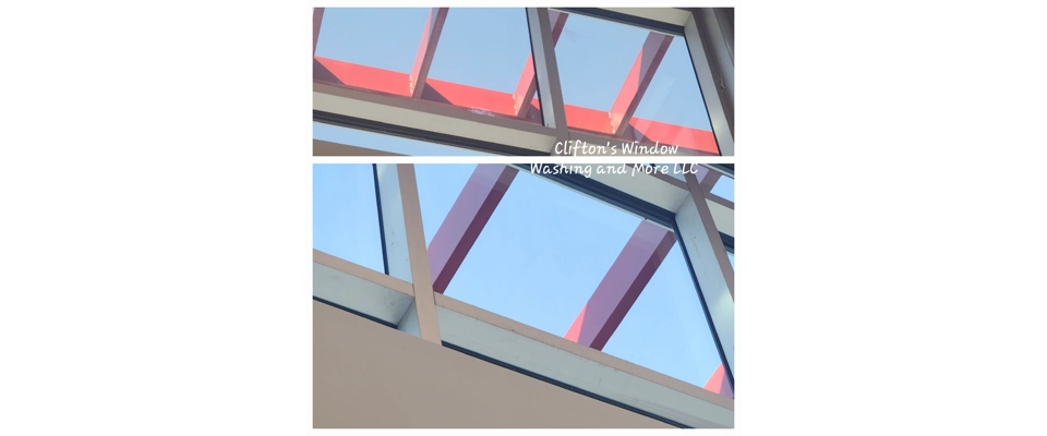 Before and after post construction window cleaning 