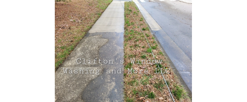 Power washing curb side 
