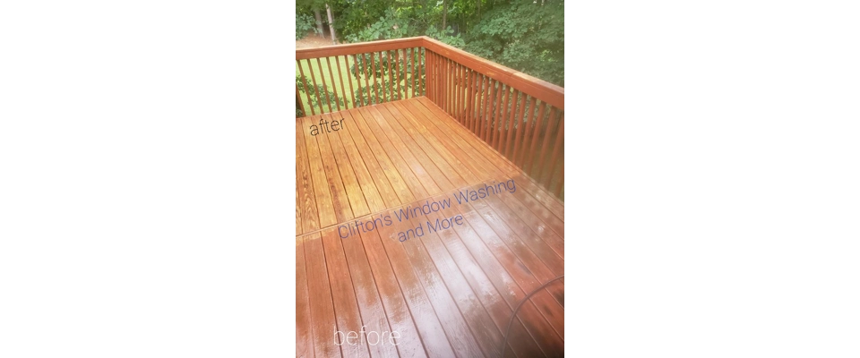 Deck strip to prepare before stain (Clifton's Window Washing and More LLC)