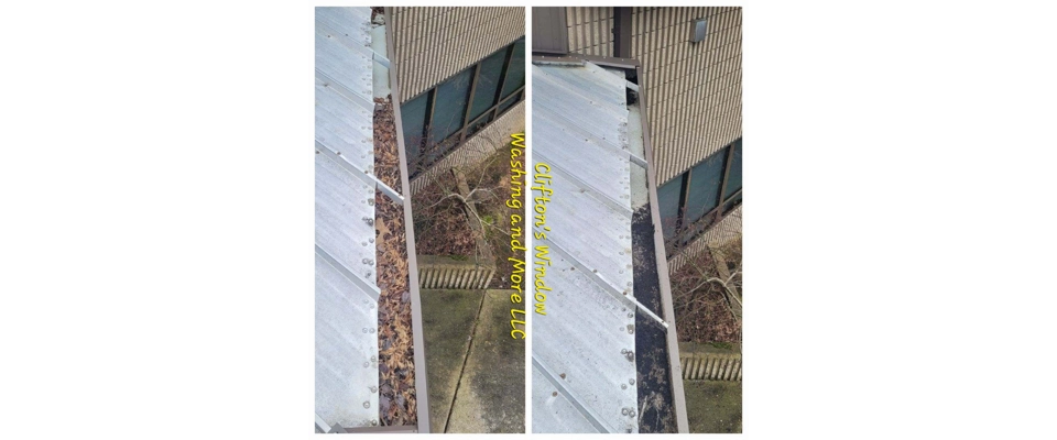Commercial gutter cleaning (Clifton's Window Washing and More LLC)