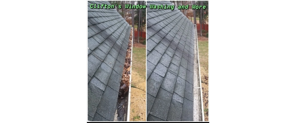 Residental gutter cleaning (Clifton's Window Washing and More)